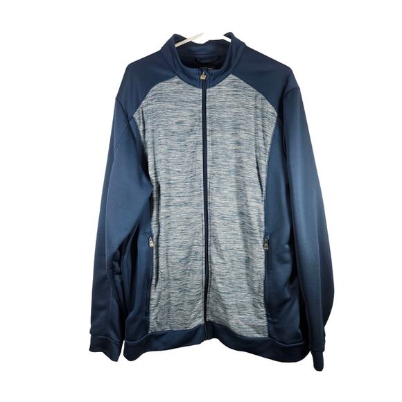 Adidas A198 Men's Space Dyed Full Zip Jacket Rich Blue Large - Picture 1 of 9